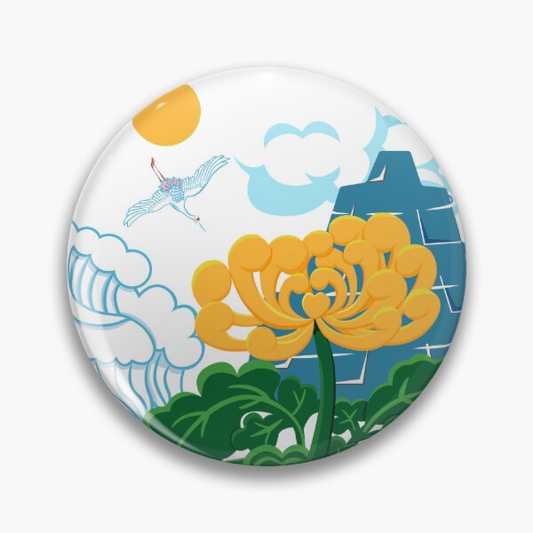 Item preview, Golden Chrysanthemum Green Leaves Blooming in the Sea Water designed and sold by Moyanana.
