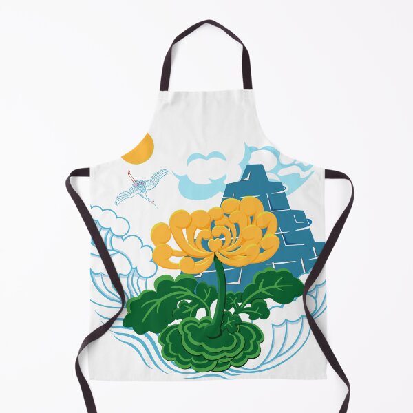 Item preview, Golden Chrysanthemum Green Leaves Blooming in the Sea Water designed and sold by Moyanana.