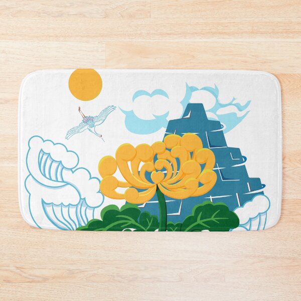 Item preview, Golden Chrysanthemum Green Leaves Blooming in the Sea Water designed and sold by Moyanana.