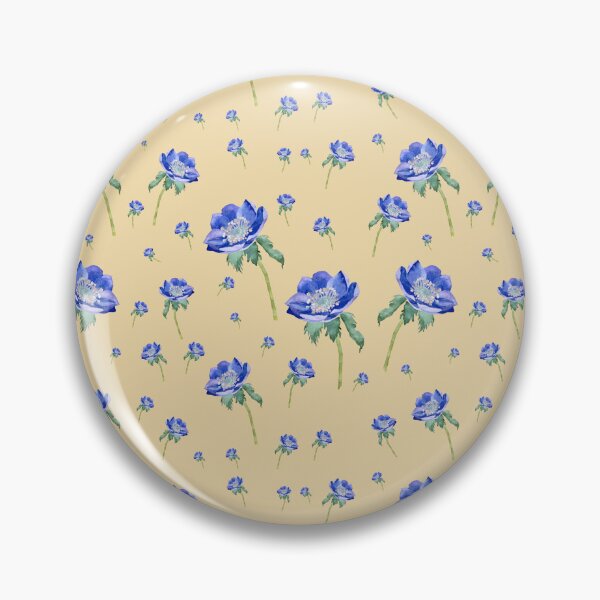 Item preview, Violet anemone ornate pattern on beige background designed and sold by Yana Mustafina | Boho Soulful Designs.