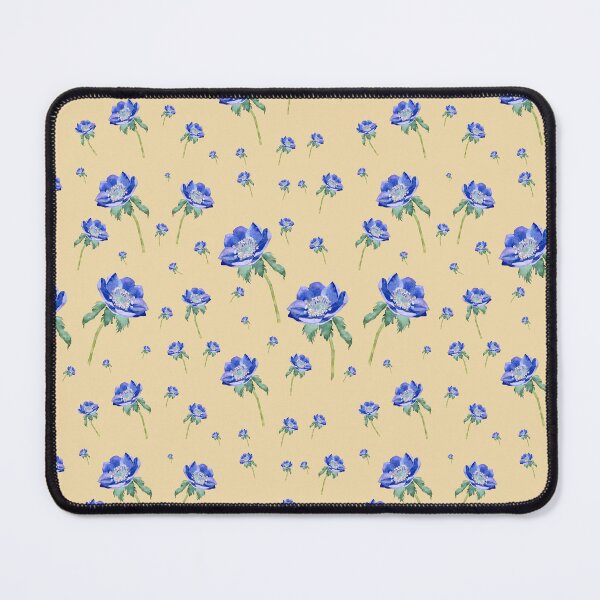Item preview, Violet anemone ornate pattern on beige background designed and sold by Yana Mustafina | Boho Soulful Designs.