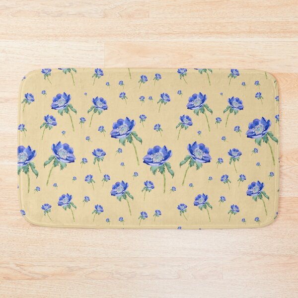 Item preview, Violet anemone ornate pattern on beige background designed and sold by Yana Mustafina | Boho Soulful Designs.