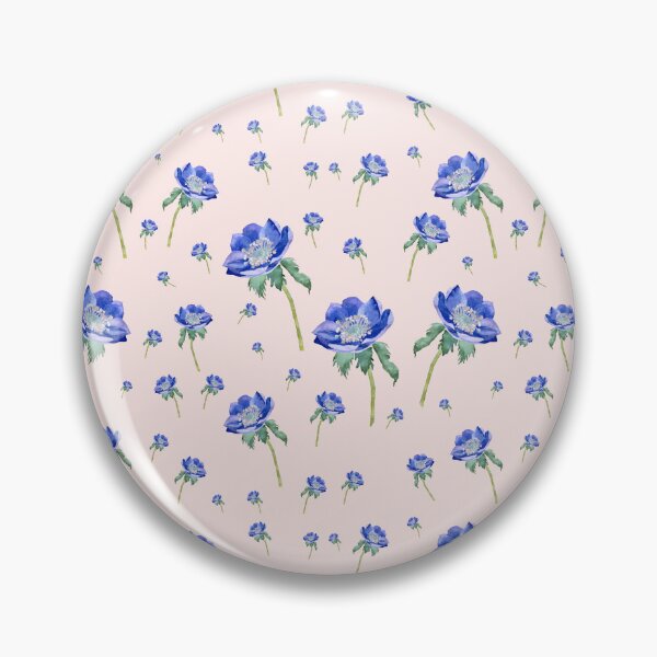 Item preview, Violet anemone ornate pattern on pink background designed and sold by Yana Mustafina | Boho Soulful Designs.
