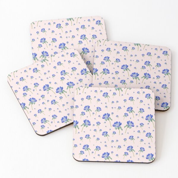 Item preview, Violet anemone ornate pattern on pink background designed and sold by Yana Mustafina | Boho Soulful Designs.