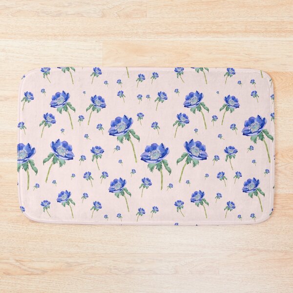 Item preview, Violet anemone ornate pattern on pink background designed and sold by Yana Mustafina | Boho Soulful Designs.