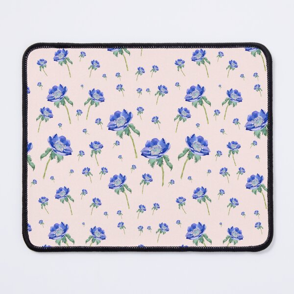 Item preview, Violet anemone ornate pattern on pink background designed and sold by Yana Mustafina | Boho Soulful Designs.