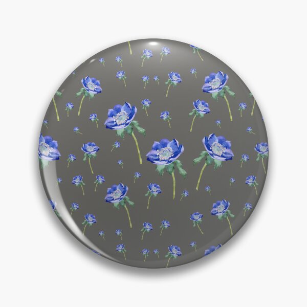 Item preview, Violet anemone ornate pattern on grey background designed and sold by Yana Mustafina | Boho Soulful Designs.