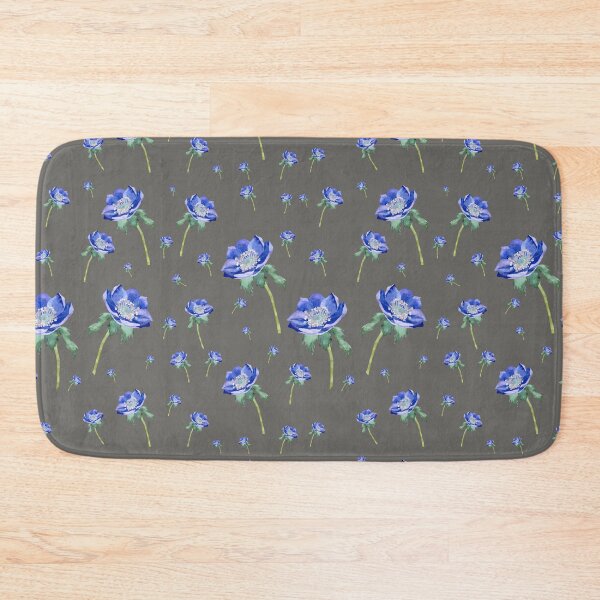Item preview, Violet anemone ornate pattern on grey background designed and sold by Yana Mustafina | Boho Soulful Designs.