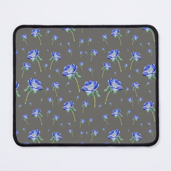 Item preview, Violet anemone ornate pattern on grey background designed and sold by Yana Mustafina | Boho Soulful Designs.