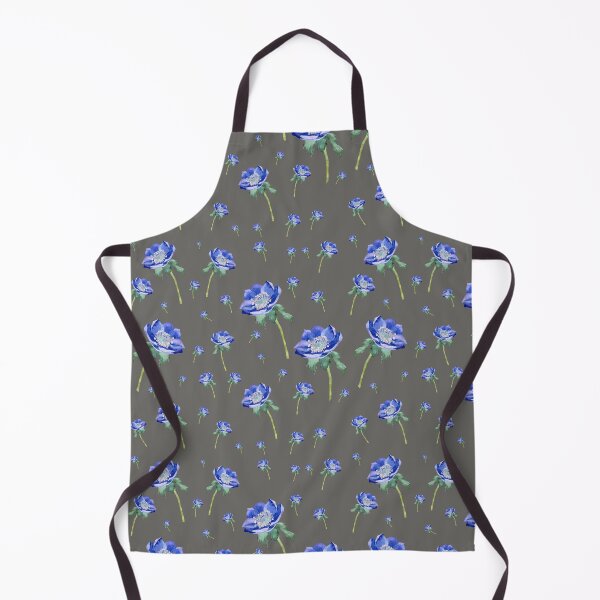 Item preview, Violet anemone ornate pattern on grey background designed and sold by Yana Mustafina | Boho Soulful Designs.