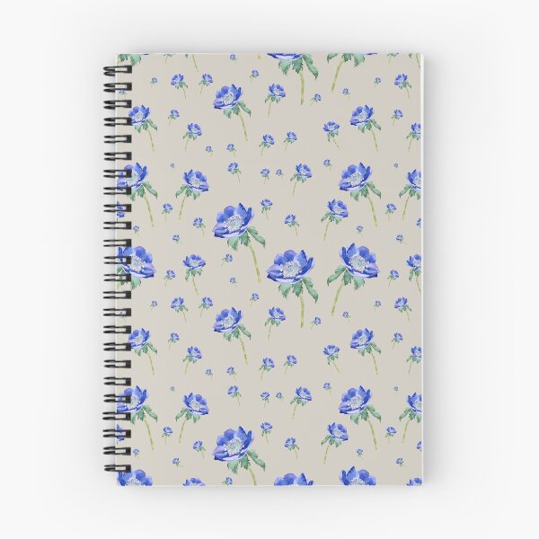 Item preview, Violet anemone ornate pattern grey designed and sold by Yana Mustafina | Boho Soulful Designs.