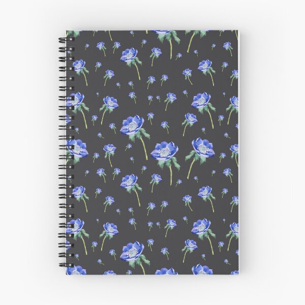 Item preview, Violet anemone ornate pattern dark grey designed and sold by Yana Mustafina | Boho Soulful Designs.