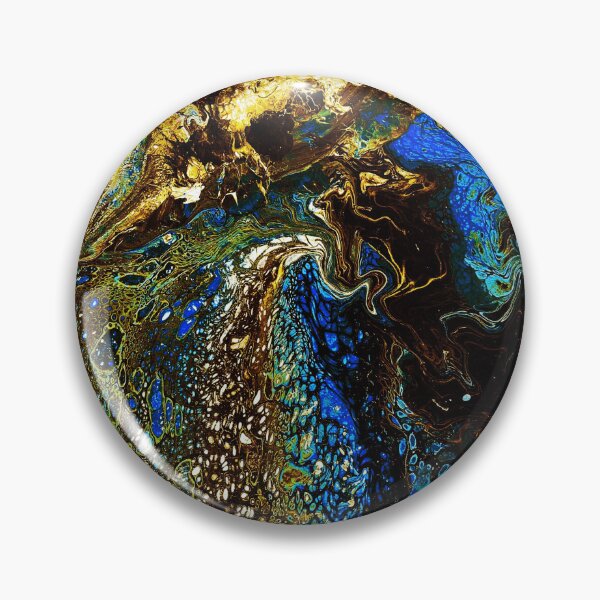 Item preview, Gold and blue abstract canvas designed and sold by MarcosArtRoom.