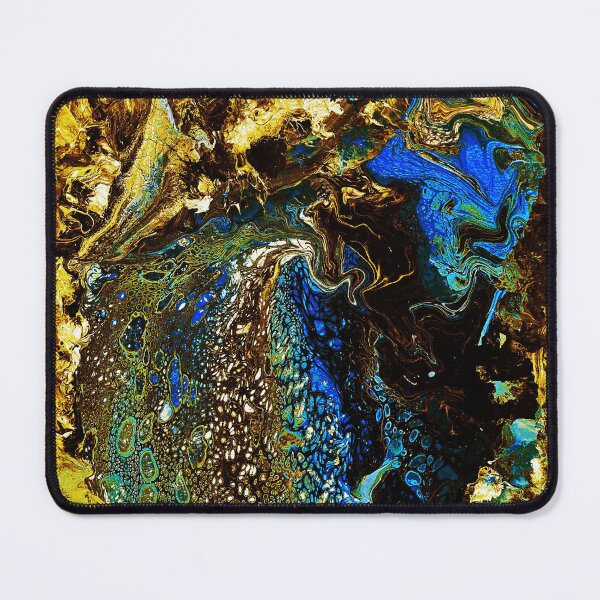 Item preview, Gold and blue abstract canvas designed and sold by MarcosArtRoom.
