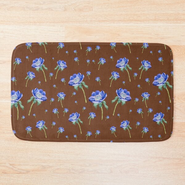 Item preview, Violet anemone ornate pattern brown background designed and sold by Yana Mustafina | Boho Soulful Designs.