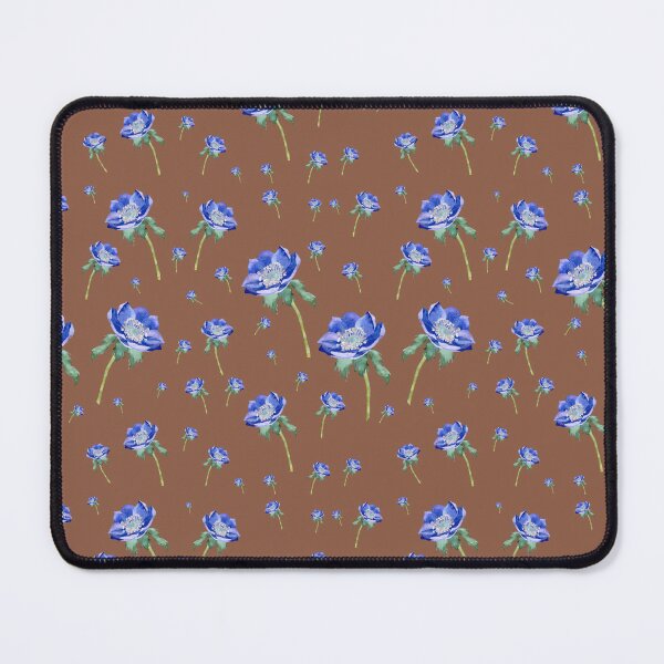 Item preview, Violet anemone ornate pattern light brown background designed and sold by Yana Mustafina | Boho Soulful Designs.