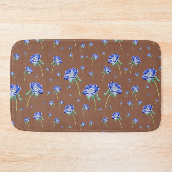 Item preview, Violet anemone ornate pattern light brown background designed and sold by Yana Mustafina | Boho Soulful Designs.