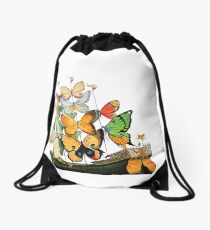 Salvador Dali Ship with Butterfly Sails Drawstring Bag