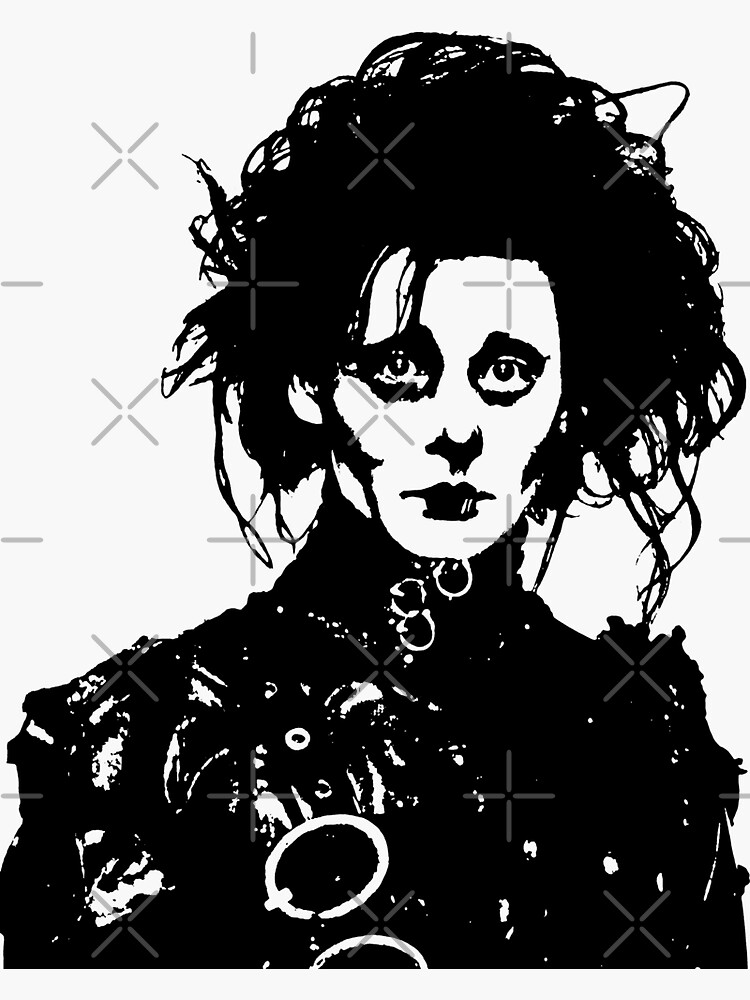 Edward Scissorhands Stencilthreshold Sticker For Sale By Alicemaneira Redbubble 6355