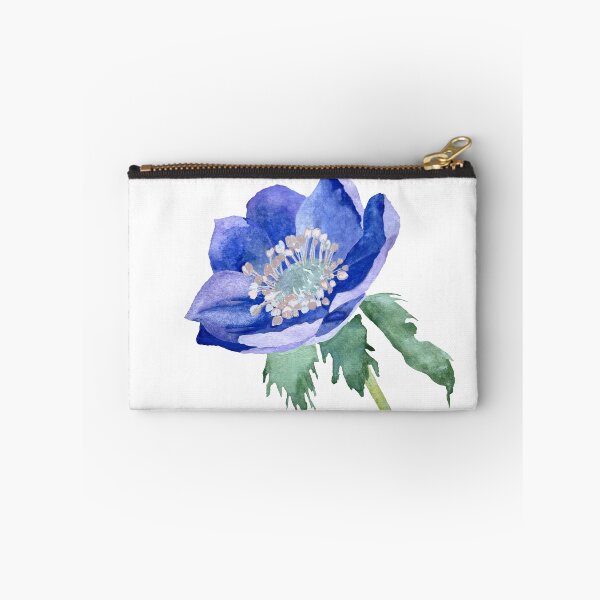 Item preview, Violet anemone watercolor sketch hand drawn designed and sold by Yana Mustafina | Boho Soulful Designs.