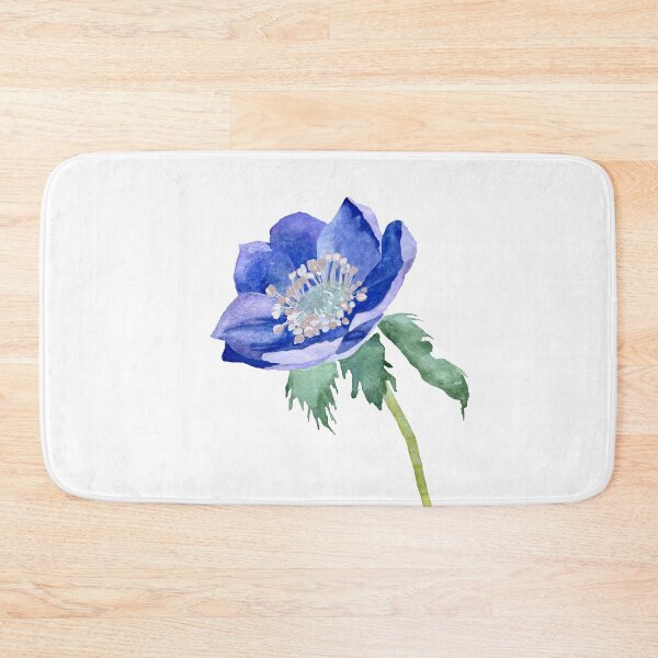 Item preview, Violet anemone watercolor sketch hand drawn designed and sold by Yana Mustafina | Boho Soulful Designs.