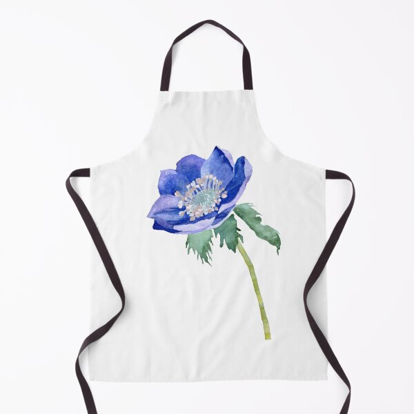 Item preview, Violet anemone watercolor sketch hand drawn designed and sold by Yana Mustafina | Boho Soulful Designs.