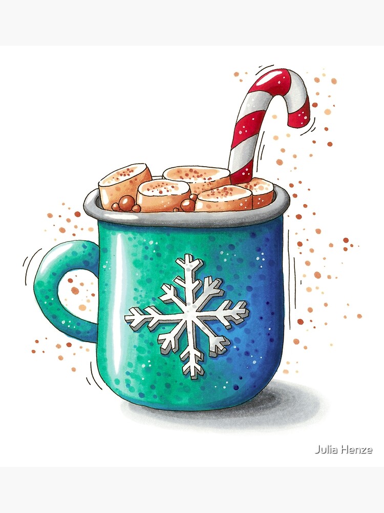 Chocolat Chaud De Noël Avec Des Guimauves Sur Fond De Noël