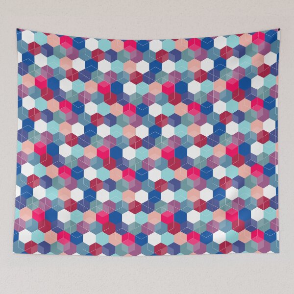 Item preview, Hexies in Blue designed and sold by PolitaStore.