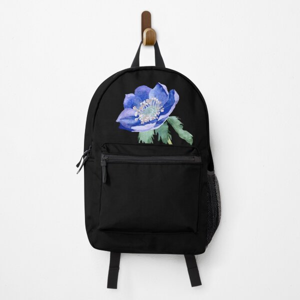 Item preview, Violet anemone watercolor sketch hand drawn black version designed and sold by Yana Mustafina | Boho Soulful Designs.