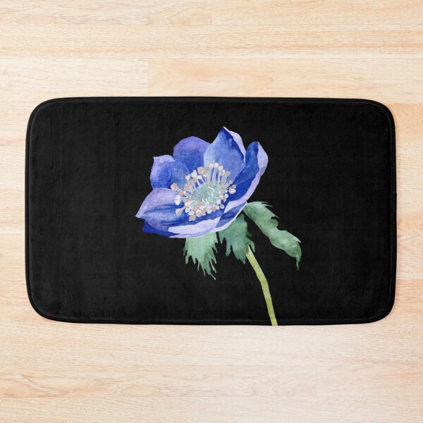 Item preview,  Violet anemone watercolor sketch hand drawn black version designed and sold by Yana Mustafina | Boho Soulful Designs.