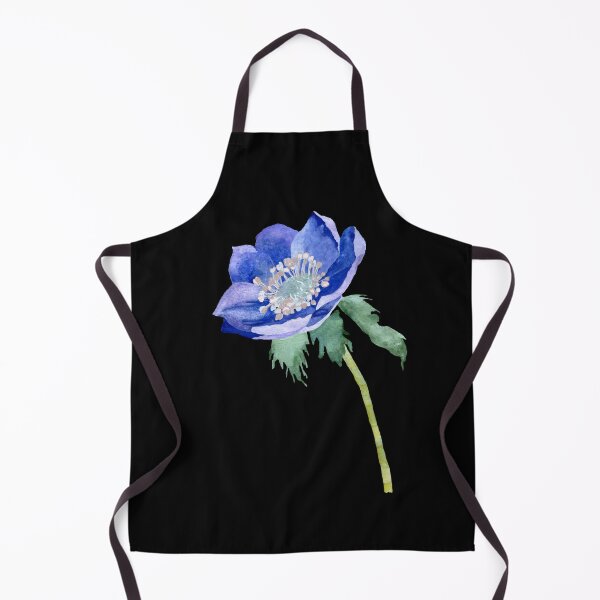 Item preview, Violet anemone watercolor sketch hand drawn black version designed and sold by Yana Mustafina | Boho Soulful Designs.