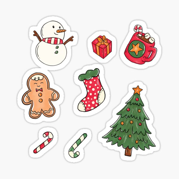 Item preview, 8 Christmas Stickers/Magnets Pack designed and sold by Alec Buchan.