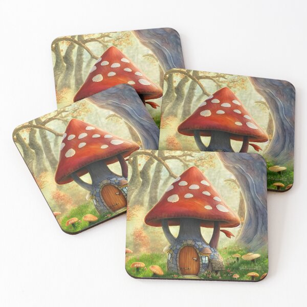 Item preview, Cozy Mushroom Cottage in the Autumn Woods designed and sold by DreamyEscapism.