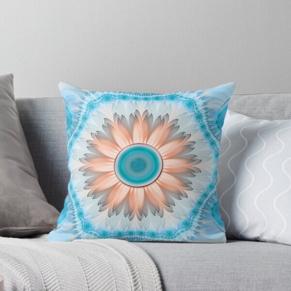 Item preview, Clean and Pure Turquoise and White Fractal Flower designed and sold by San Jaya Prime.
