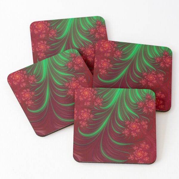 Item preview, Christmas Spirit Fractal Green and Red Geometric Art  designed and sold by Jillianamatt.