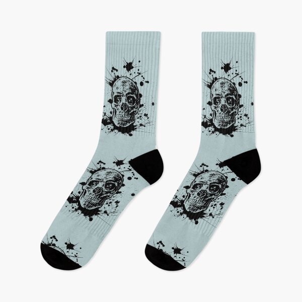 Item preview, The Grinning Inked Skull (Black & White) - Skull Design 3 - spcreationsco22 designed and sold by SpCreationsCo22.