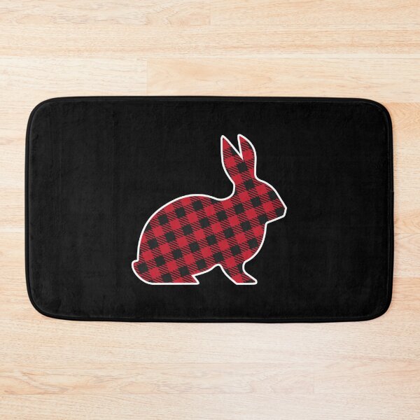 Item preview, Buffalo Plaid Pattern Red and Black Bunny Rabbit  designed and sold by bolkibox.