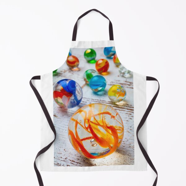 Item preview, Glass Marbles On White Wooden Board designed and sold by Garry Gay.