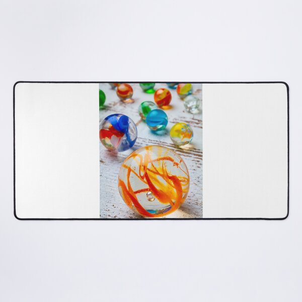 Item preview, Glass Marbles On White Wooden Board designed and sold by Garry Gay.