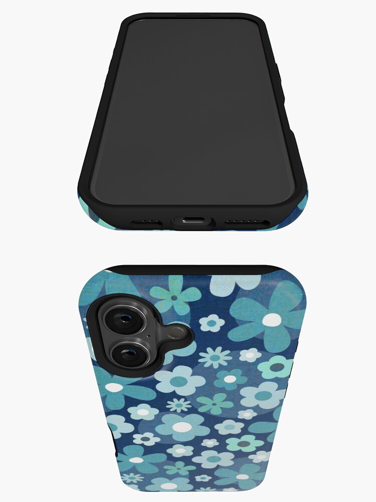 Thumbnail 3 of 4, iPhone Case, Groovy Baby - Indigo and Aqua designed and sold by daisy-beatrice.