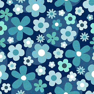 Artwork thumbnail, Groovy Baby - Indigo and Aqua by Daisy Beatrice