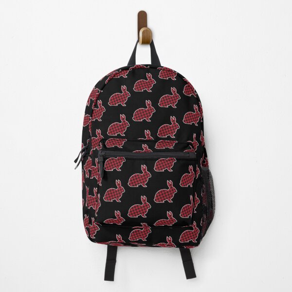 Item preview, Buffalo Plaid Pattern Red and Black Bunny Rabbit  designed and sold by bolkibox.