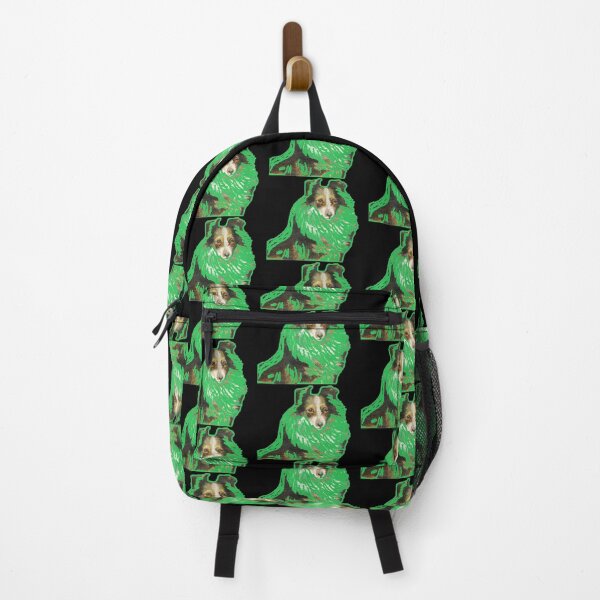 Item preview, Collie Smiling, Dog in Emerald Green designed and sold by Cowboy Folly.