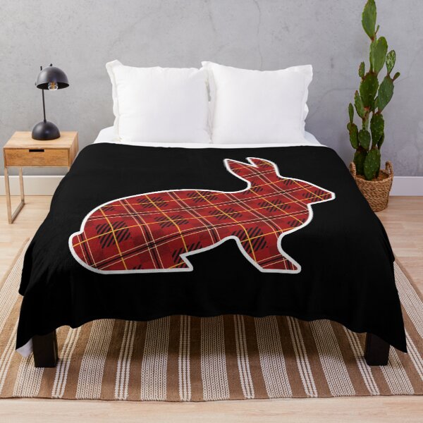 Item preview, Buffalo Plaid Pattern Red and Black Bunny Rabbit designed and sold by bolkibox.