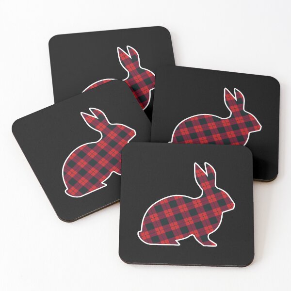 Item preview, Buffalo Plaid Pattern Red and Black Bunny Rabbit  designed and sold by bolkibox.