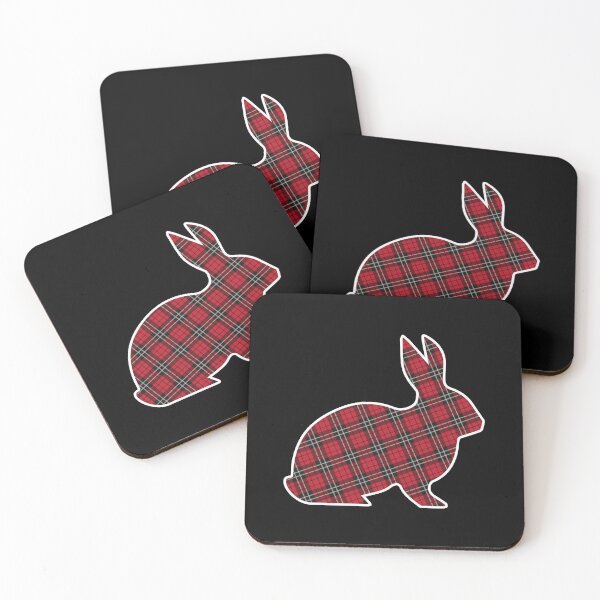 Item preview, Buffalo Plaid Pattern Red and Black Bunny Rabbit  designed and sold by bolkibox.