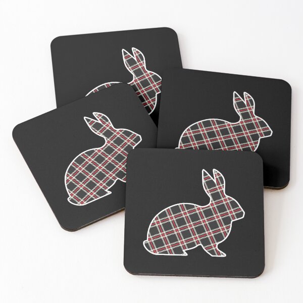 Item preview, Buffalo Plaid Pattern Red and Black Bunny Rabbit  designed and sold by bolkibox.