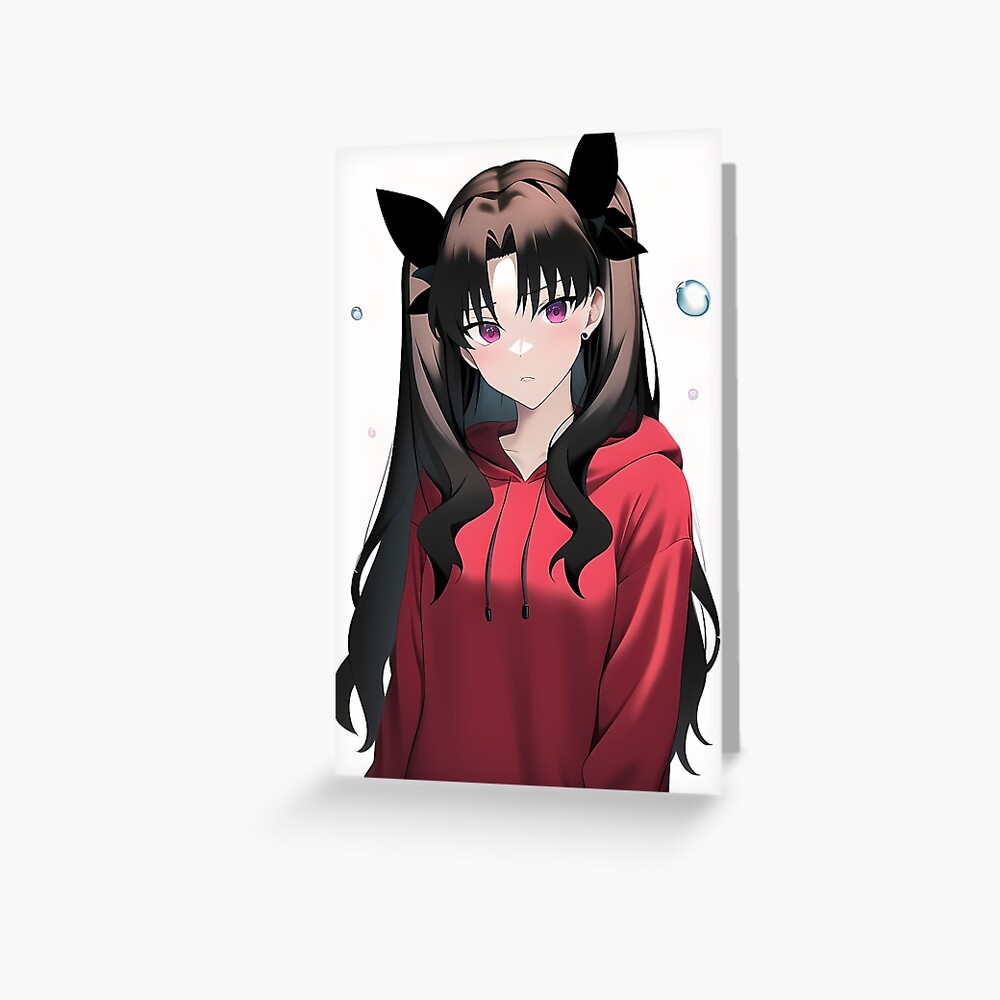 Rin Tohsaka from Fate Stay/Night wearing a sports bra, sexy cute anime  girl Sticker for Sale by Hawaii-Kawaii