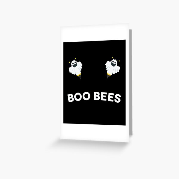 Boo Bees Scary Funny Ghost Bumble Bees Halloween Greeting Card