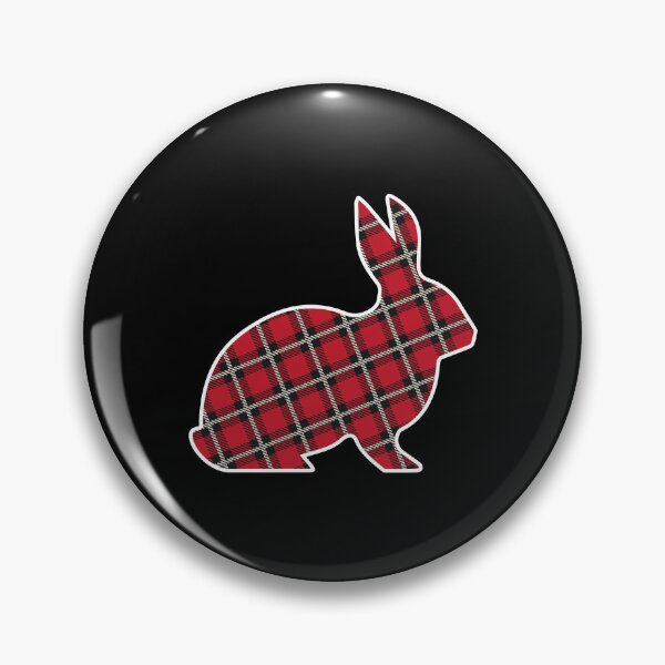 Item preview, Buffalo Plaid Pattern Red and Black Bunny Rabbit  designed and sold by bolkibox.
